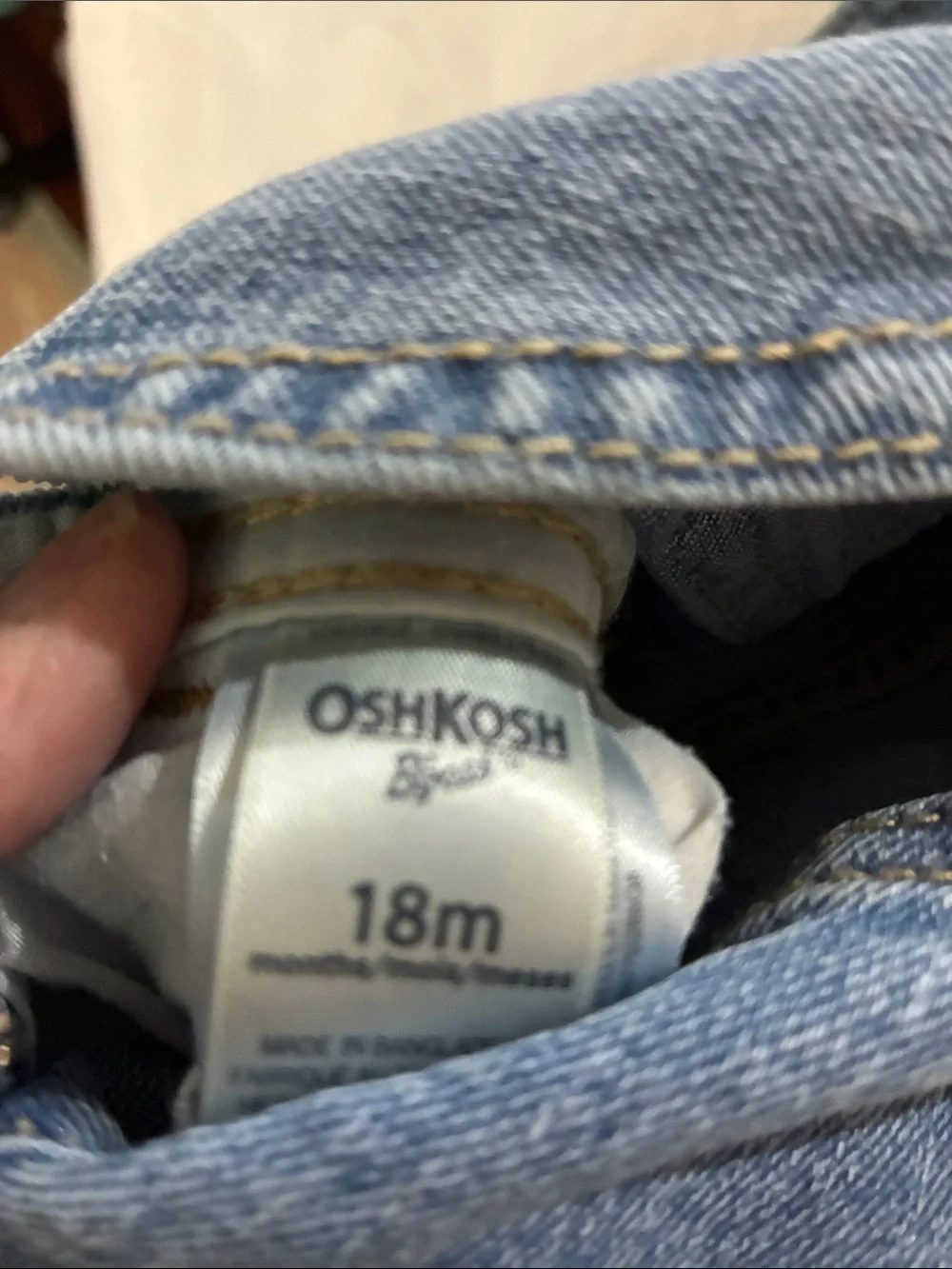 OshKosh B'gosh Denim Overalls in Faded Blue